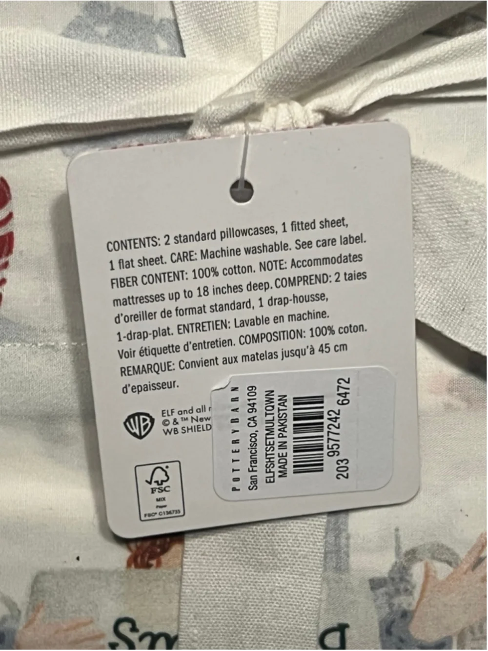 New Pottery Barn Elf™ Percale Queen Sheet Set